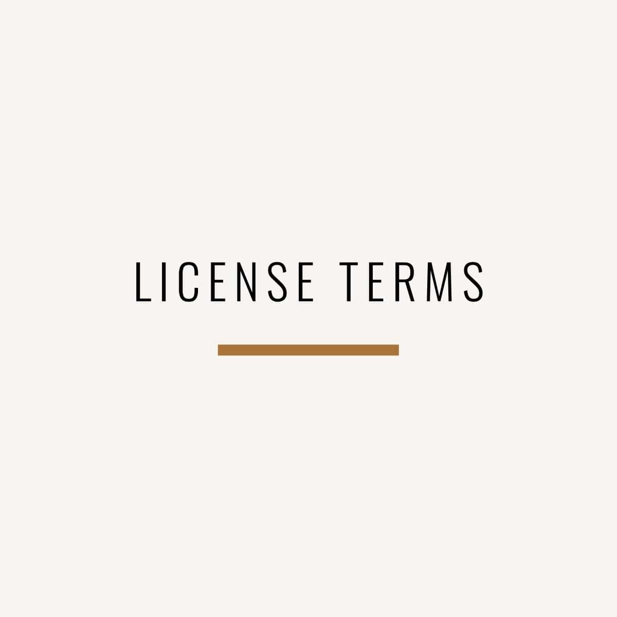 License Terms Provided Brand Palms